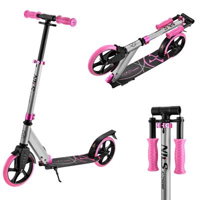 Opvouwbare kinderstep nils extreme hm127, 200 mm wielen, roze