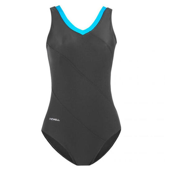 Maillot De Bain 1 Pièce ANGIE Femme (Bleu / Gris)