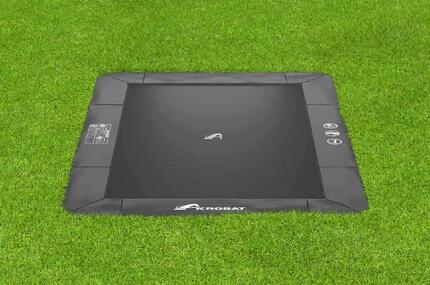 Trampoline rectangulaire plat au sol Akrobat Primus anthracite 335 x 244 cm