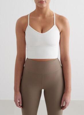 Reggiseno sportivo da yoga donna a coste quick-drying verde scuro
