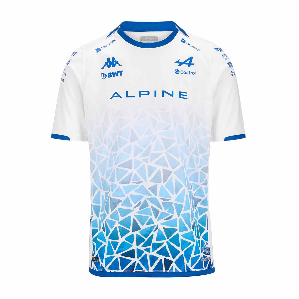Kappa - Maillot Kombat Barcelone Garçon Alpine F1 2024 - Maillot Manches Courtes - Blanc - Decathlon