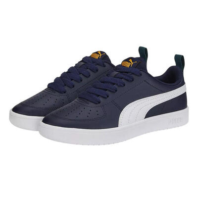 Zapatillas Deportivas de Piel Ecológica para Niños/Niñas Blanco, Azul Marino
