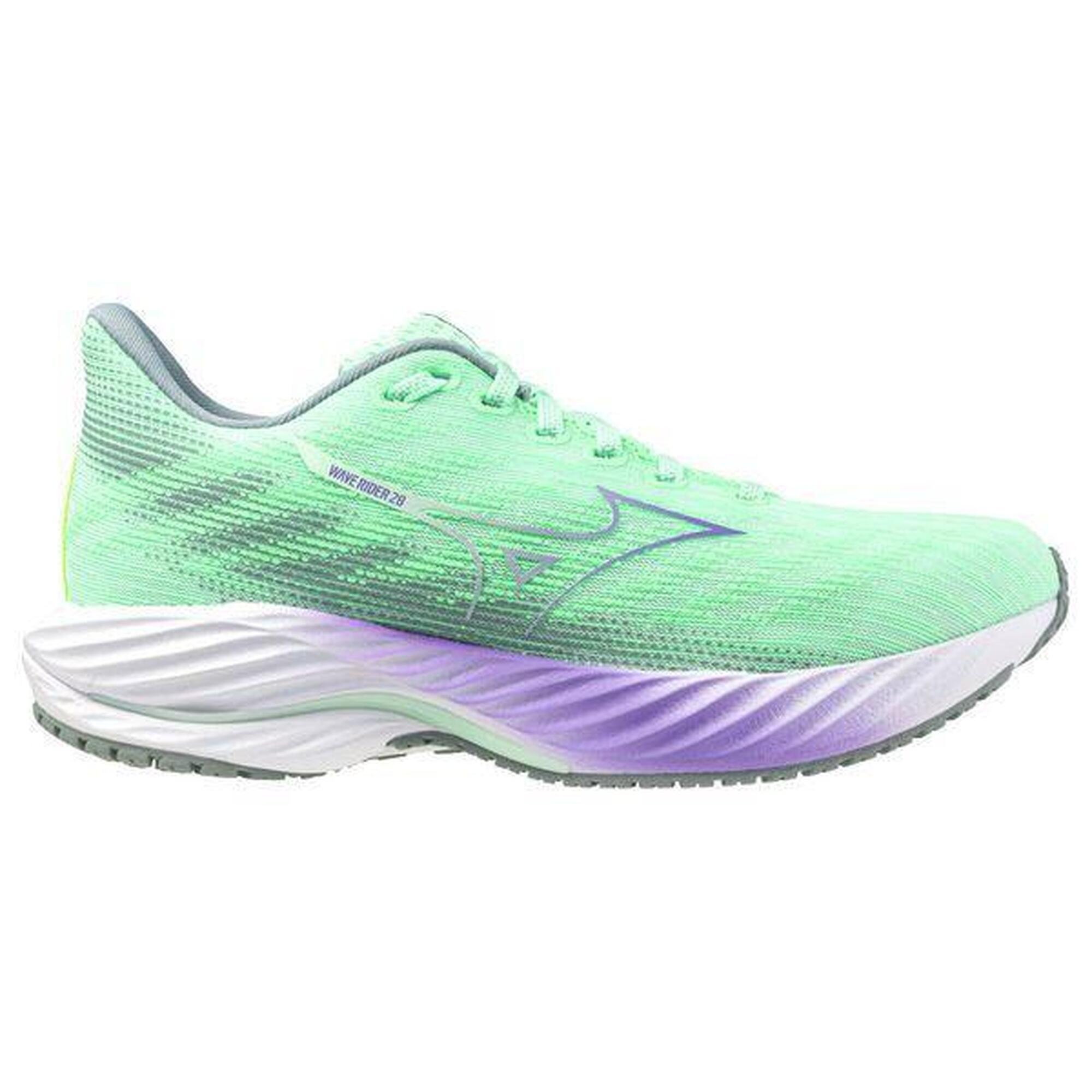 Mizuno - Chaussures Running Mizuno Wave Rider 28 Vert/violet Femme - Chaussures De Sport - Blanc|vert|violet - 42 - Decathlon