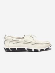 Chaussures bateau Femme - JANAELE Blanc + Bleu