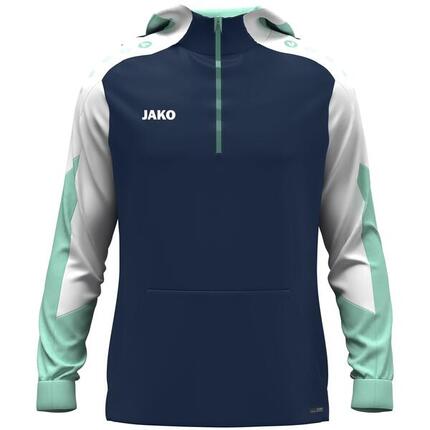 Jako Dynamic Hooded Half Zip Homme - Marine / Blanc / Menthe