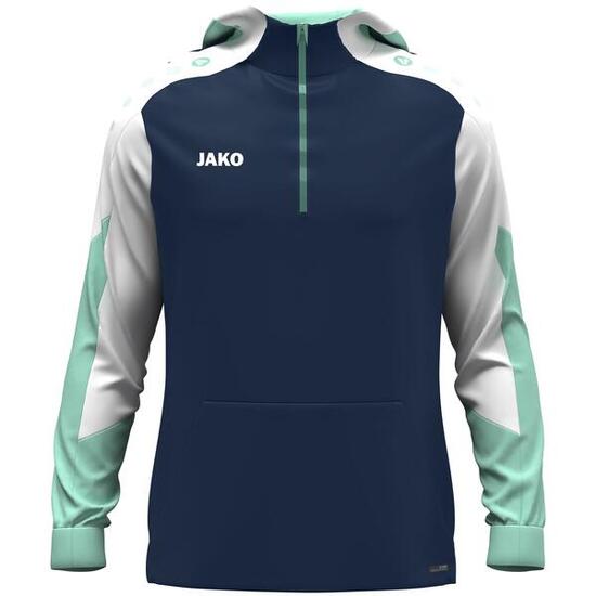 Jako Dynamic Hooded Half Zip Homme - Marine / Blanc / Menthe