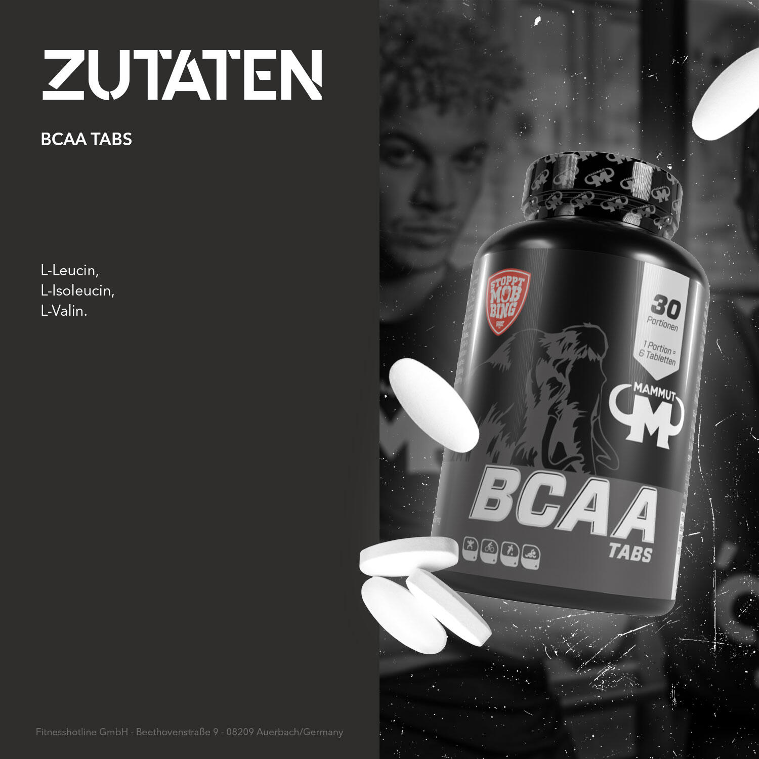 BCAA Tabs - 180 Stück / Dose 3/4
