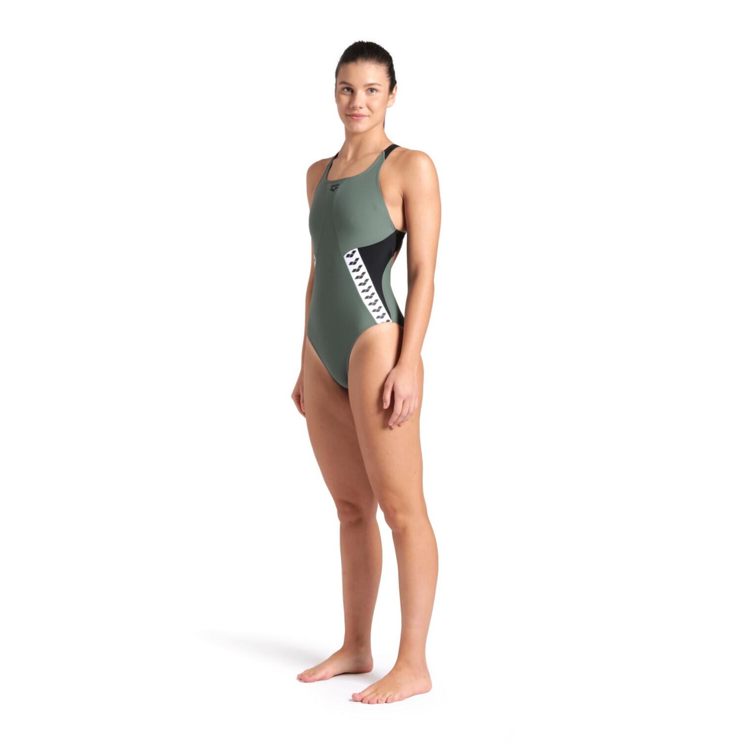 arena Stripe Badeanzug Pro Back für Damen 3/5