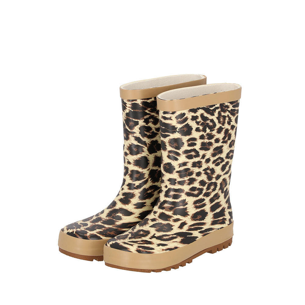 Hoge regenlaarzen voor kinderen - Luipaardprint - 100% rubber 1/5