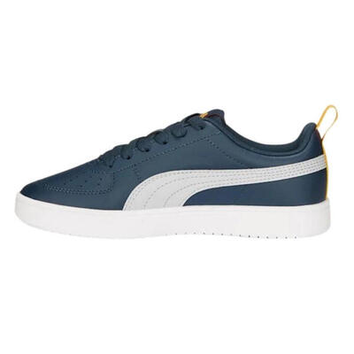 Zapatillas Deportivas de Piel Ecológica para Niños/Niñas Blanco, Azul Marino