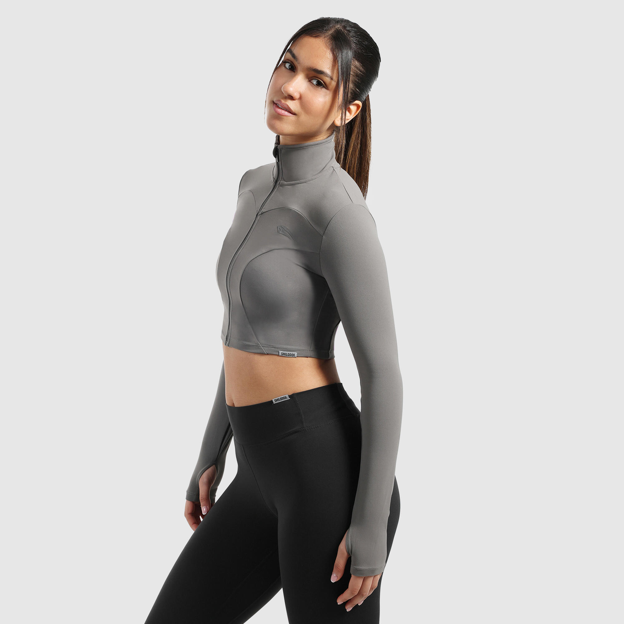 Damen Crop Jacke Brianna Anthrazit 2/6