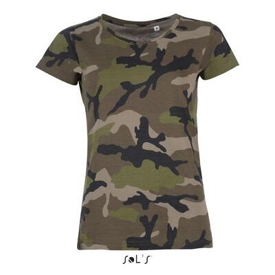 Dames-t-shirt sol's camo