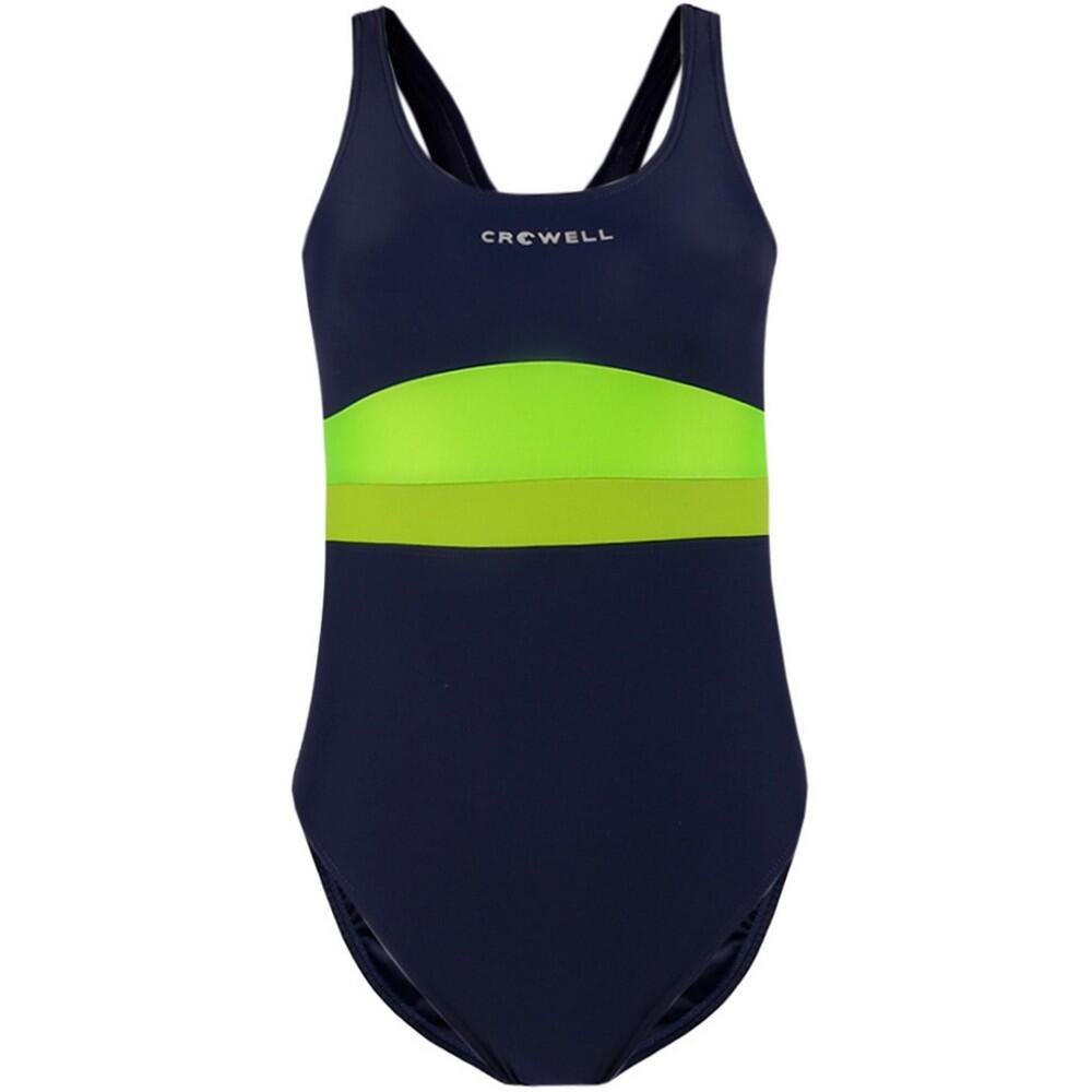Crowell - Maillot De Bain 1 Pièce Swan Fille (bleu Marine / Vert) - Maillot De Bain 1 Pièce - Bleu|vert - 12 À 14 Ans - Decathlon