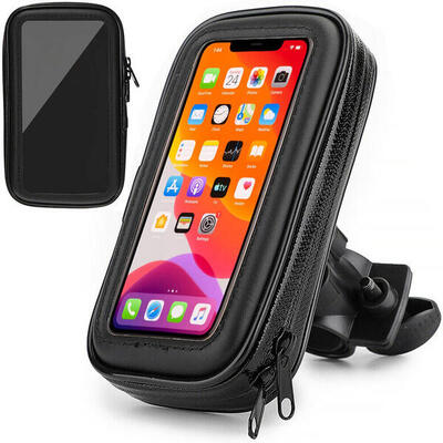 Telefoonhouder fiets waterdicht zwart 360 graden draaibaar gsm houder motor