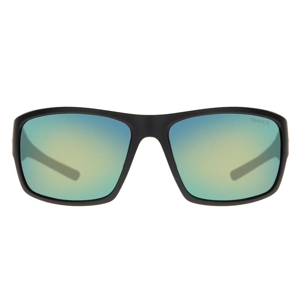 Lemmon Unisex Cycling Sunglasses - Matte Black, Polarised Green Cat.3