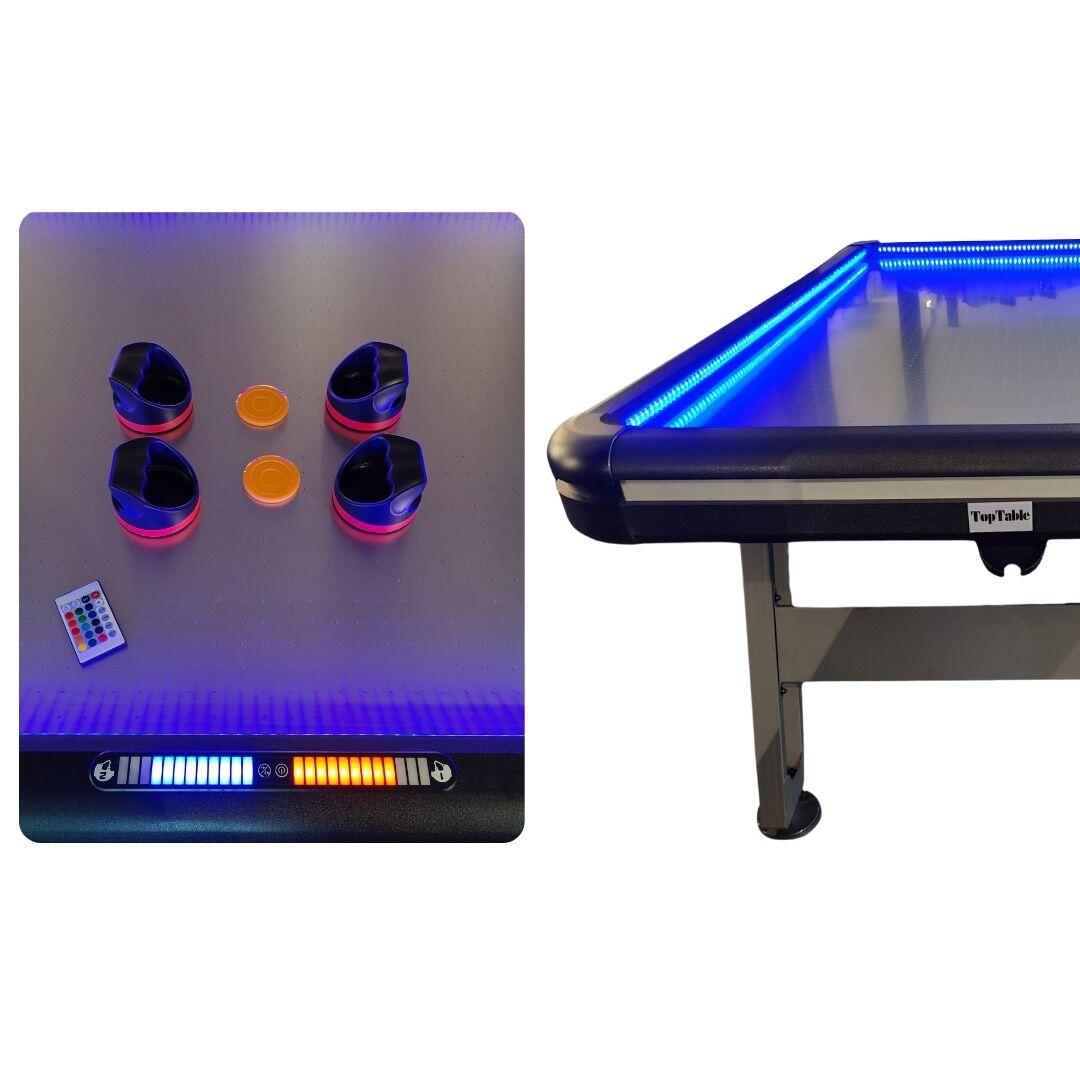 TopTable Airhockey TopTable Hyper LED/RVS 4/6