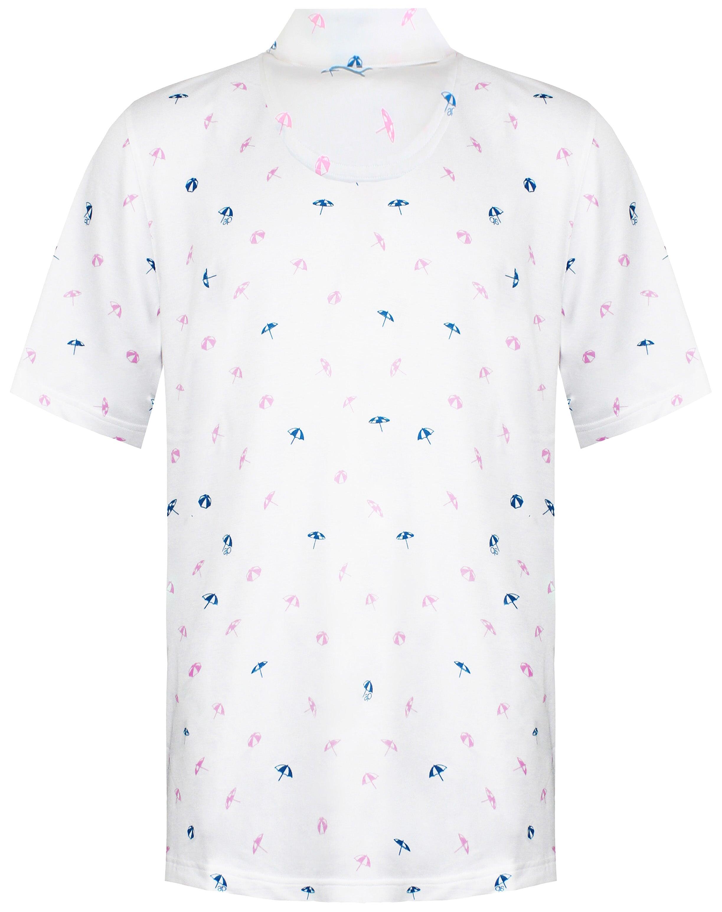 Puma x Arnold Palmer Dancing Umbrellas Mens White Golf Polo Shirt 2/2