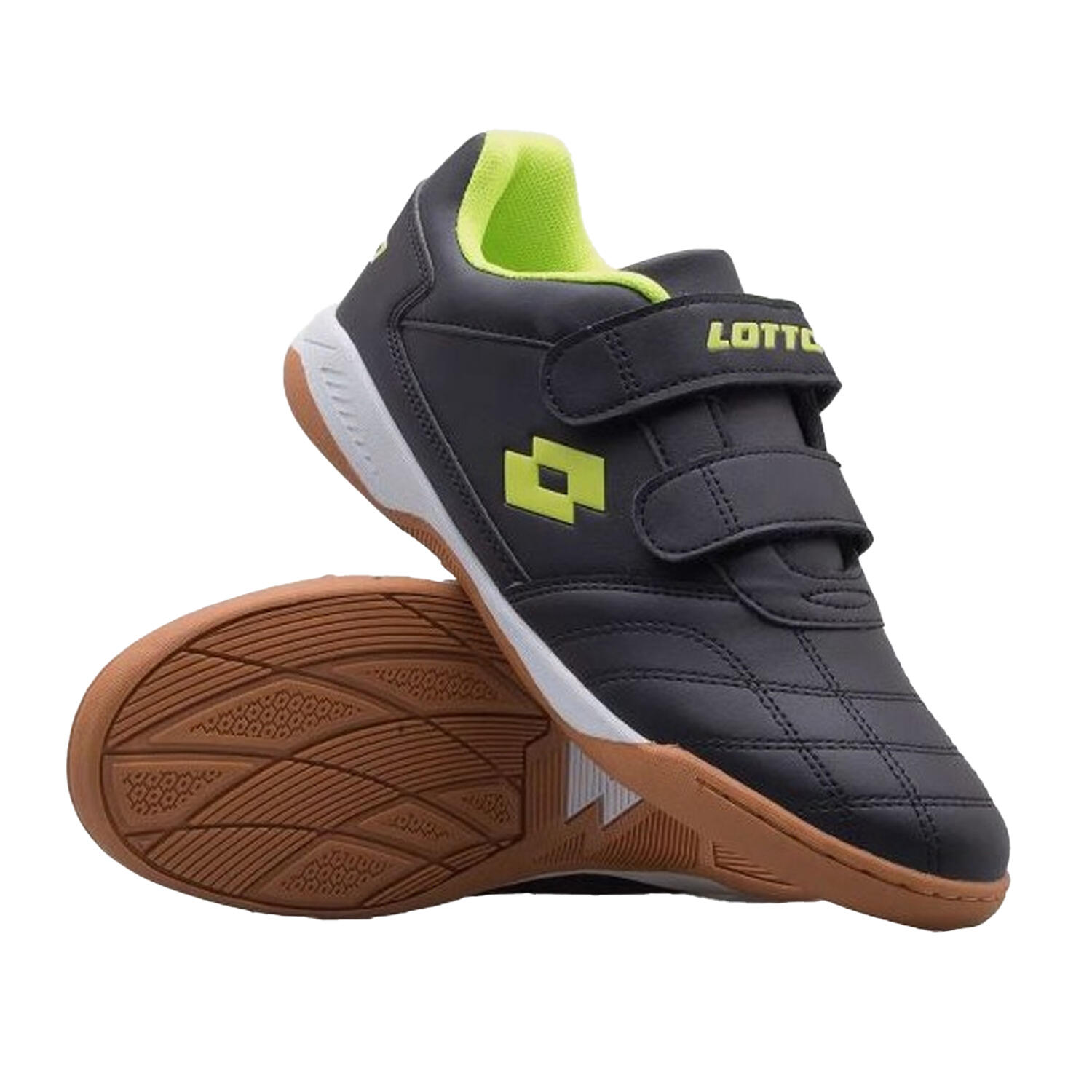 Zapatillas Deportivas de Piel Ecológica Packer para Niños/Niñas Negro, Verde 4/4
