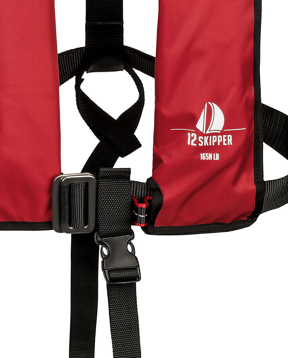 gilet de sauvetage automatique 165N ISO avec harnais - rouge 4/7
