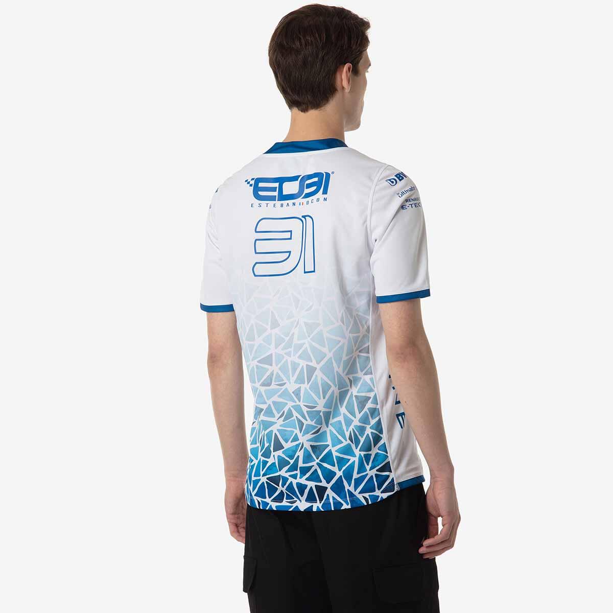 Kappa - Maillot Kombat Barcelone Ocon Homme Alpine F1 2024 - Maillot Manches Courtes - Blanc|bleu - 48 Xl - Decathlon