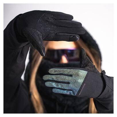 Guantes largos unisex Cairn Keyrun Touch Negro Iridiscente 3/4
