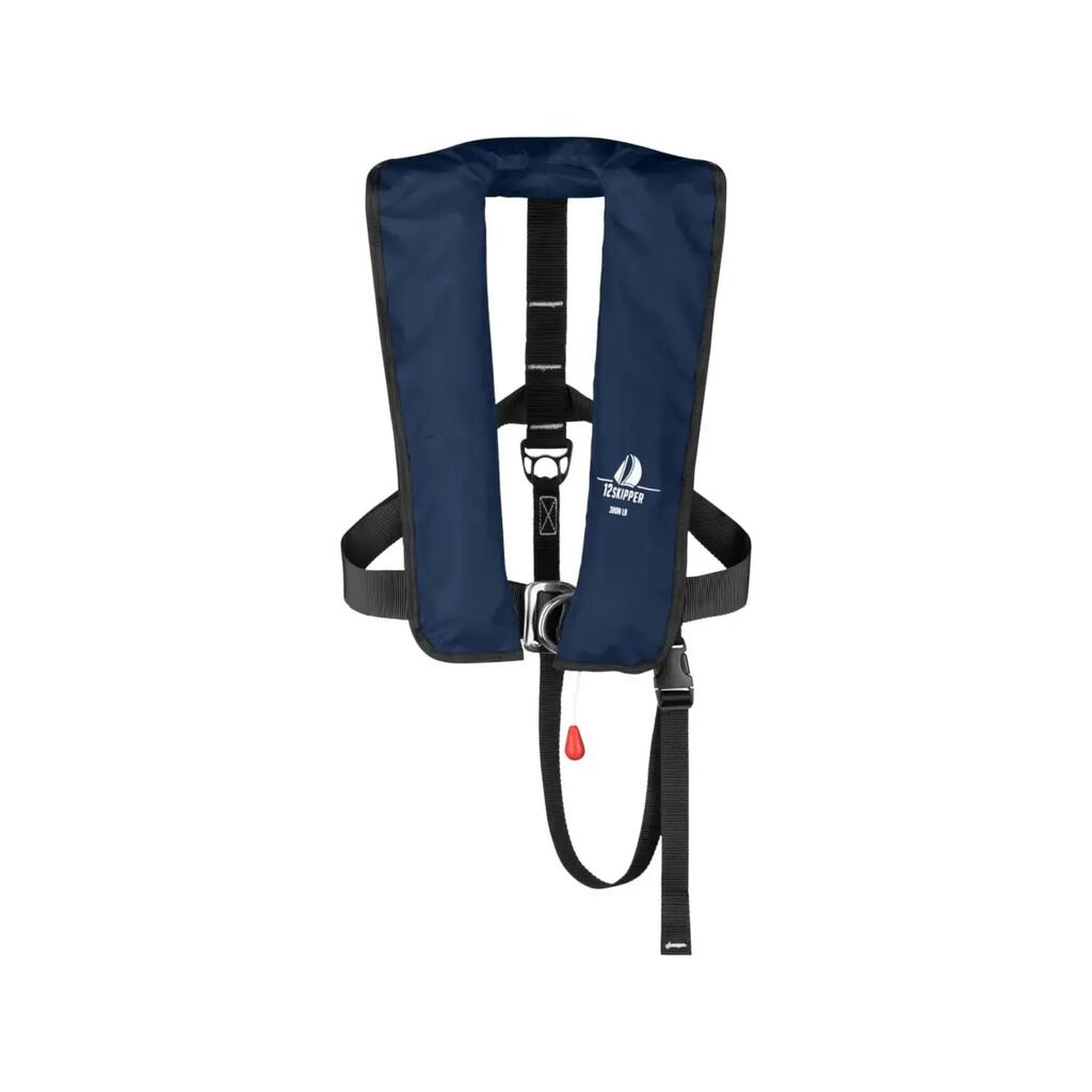Automatic life jacket 300N ISO with harness, navy blue