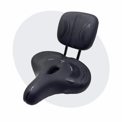 Voltano fietszadel relax plus met rugsteun / rugleuning - zwart