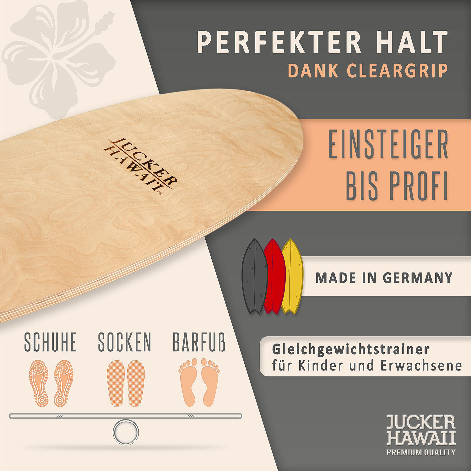 Balanceboard LOCAL WAVE | Set inkl. Korkrolle | Gleichgewichtstrainer 3/7
