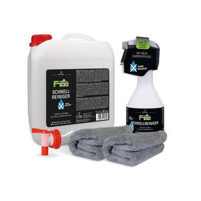 F100 Schnellreiniger Werkstattpaket 5 Liter Kanister+ 1x500ml + 2x Tuch