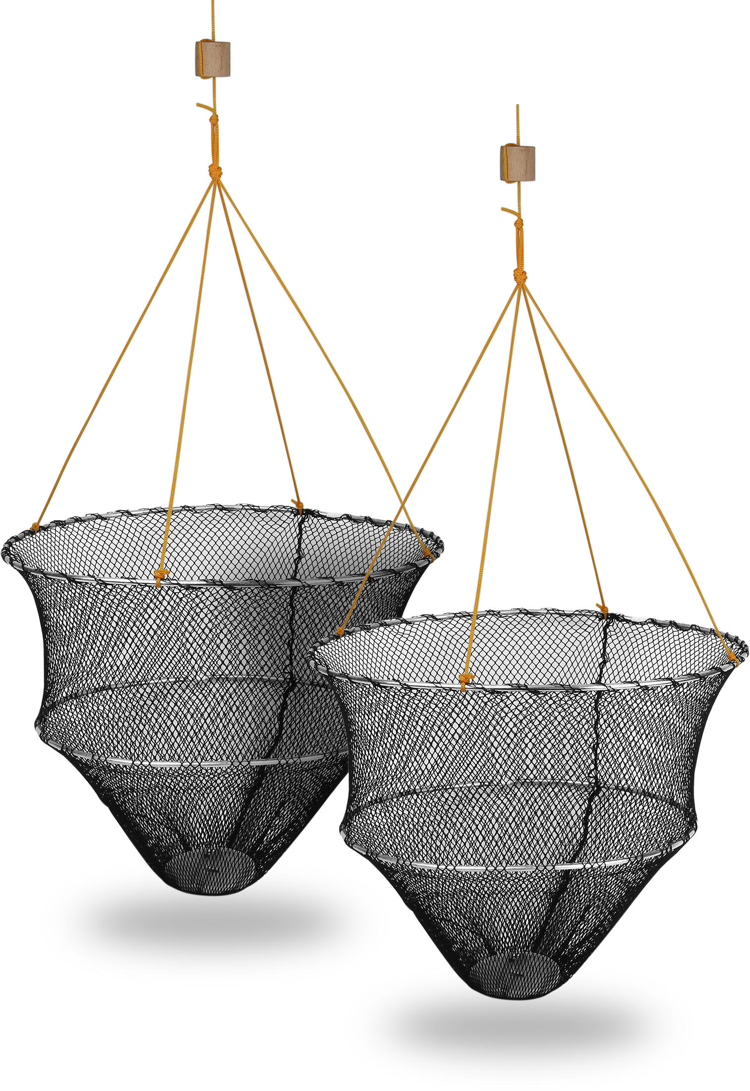2 x Krebsteller (30 cm) Krebsreuse mit Ködernadel und Triebkörper, 4 m Seil 1/4