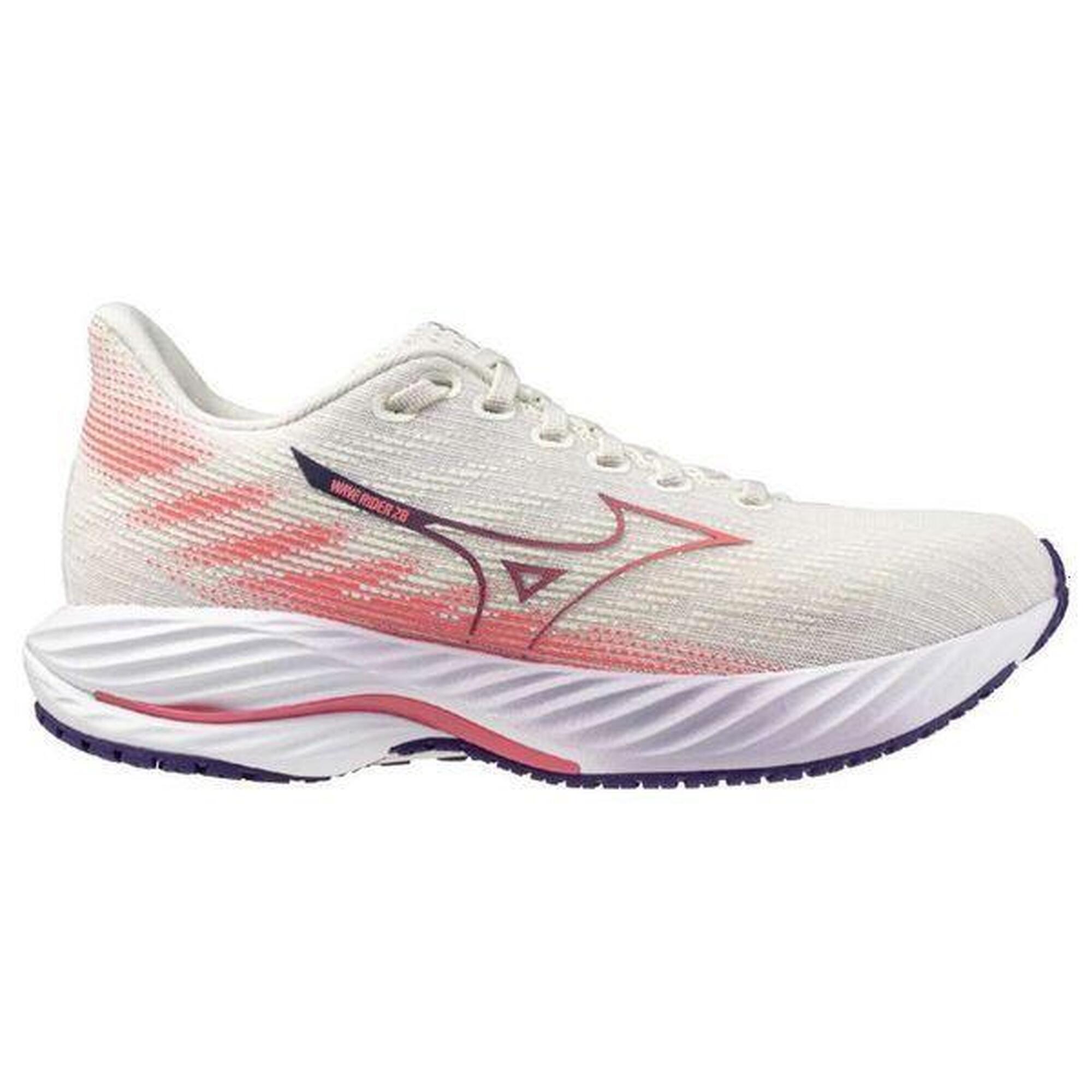 Mizuno - Chaussures Running Mizuno Wave Rider 28 Blanc/rose Femme - Chaussures De Sport - Blanc - 38 - Decathlon