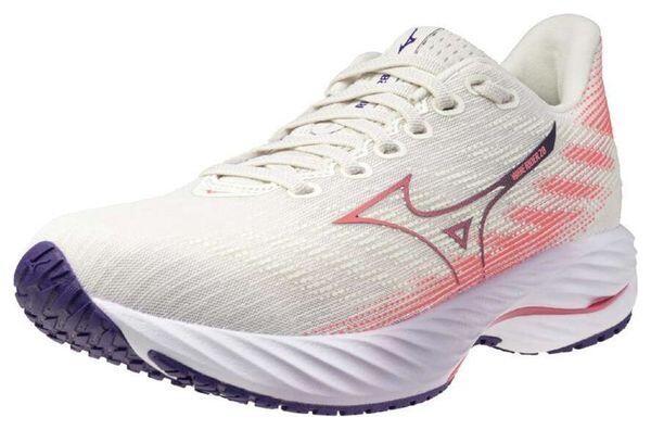 Chaussures Running Mizuno Wave Rider 28 Blanc/Rose Femme 7/7