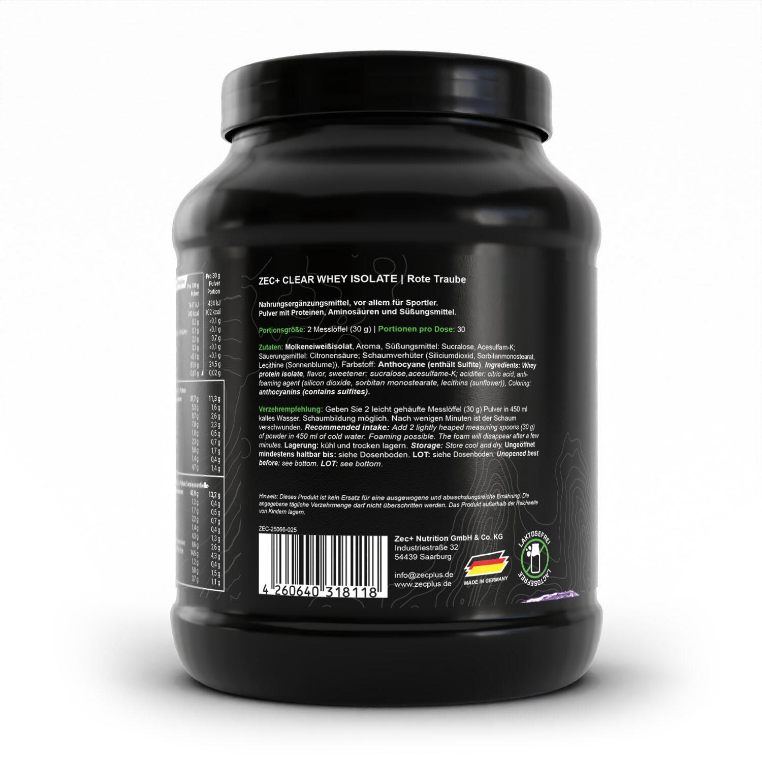 Zec+ Clear Whey Isolate (900g) Juicy Grape - Protéines - Protéines claires 3/3