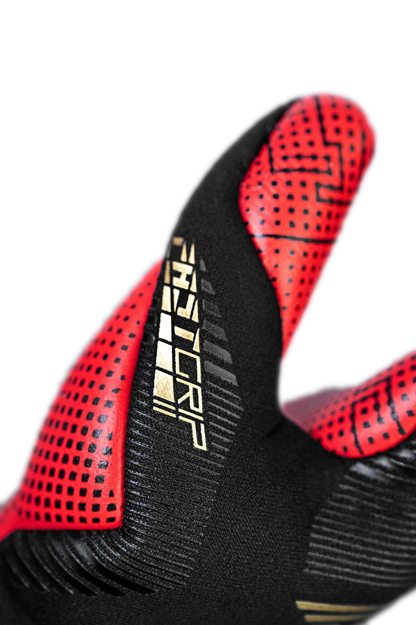 Guantes de portero Reusch Fastgrip Gold X GluePrint negro/oro/rojo intenso 4/8