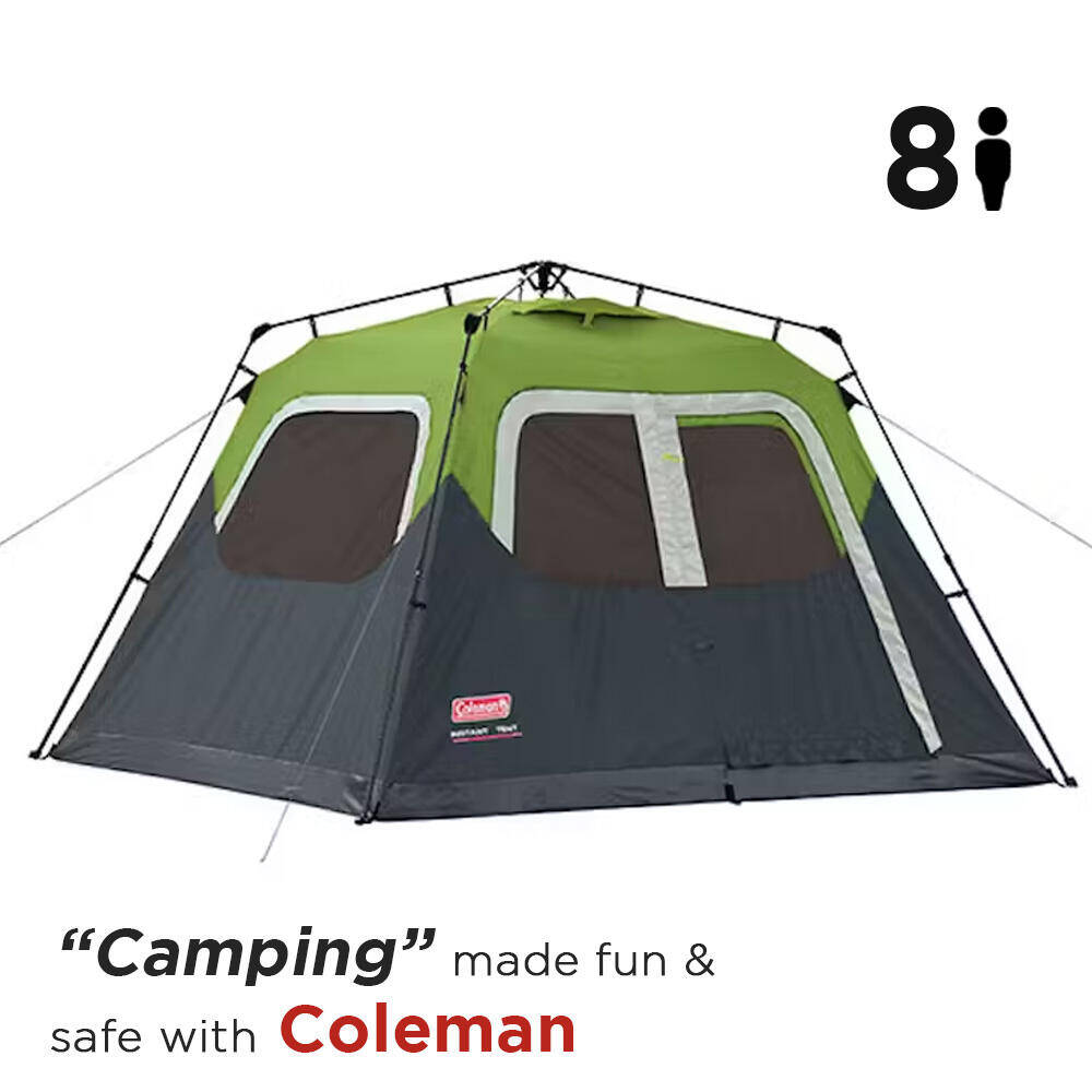 8-Person Fastpitch Instant Cabin Camping Tent with Pre-attached Poles, 1 Minute Instant Setup -  1