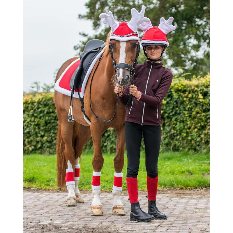 EQUITHÈME Pony Academy Bonnet Anti-Mouches Rouge EQUITHÈME Pony Academy Bonnet Anti-Mouches Rouge