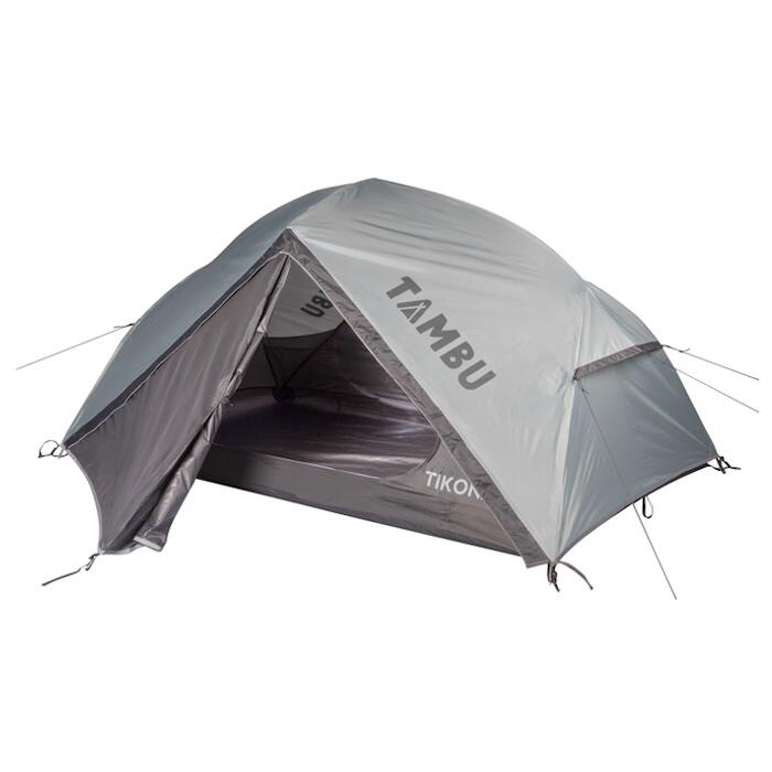 TAMBU | TIKONA | Tenda a cupola per 2 persone con 2 vestiboli e ingressi  Grigio 1/7