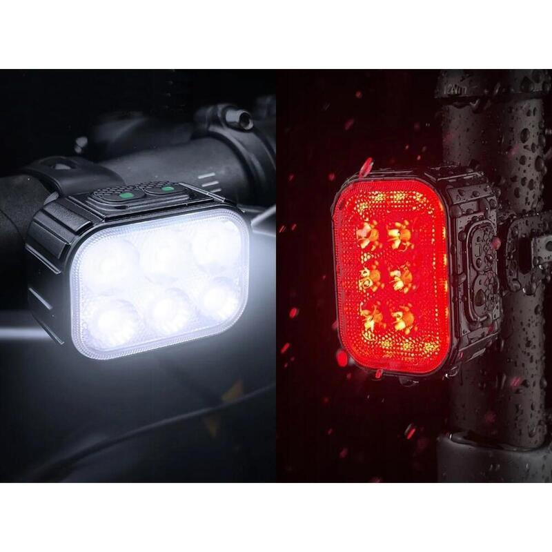 Eclairage vélo Kit phare et feu arrière rechargeable par USB  LED