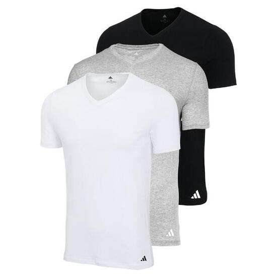 T-Shirt Herren 3er Pack Figurbetont-V-Neck Shirt, Active Core Cotton 3PK