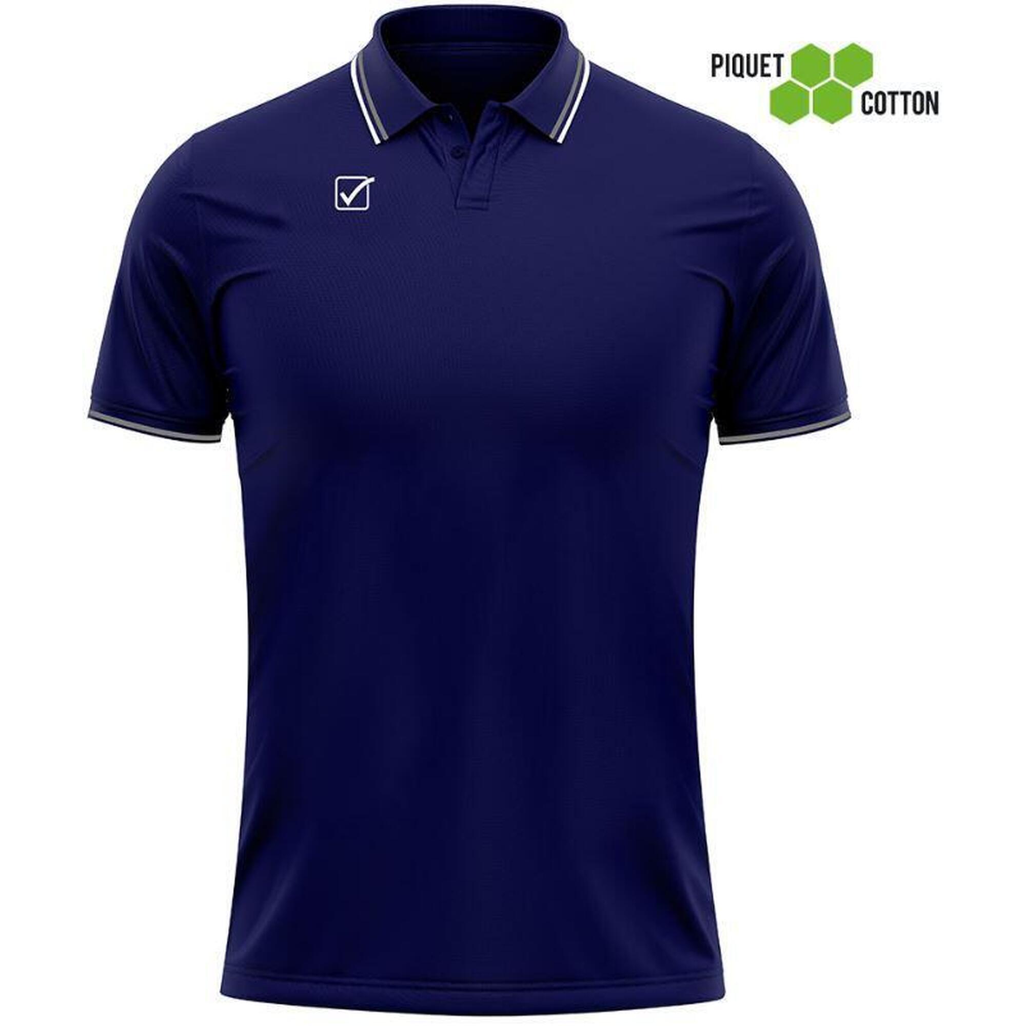 Givova Polo Shirt Men 3xl - Bumbac albastru/alb bleumarin