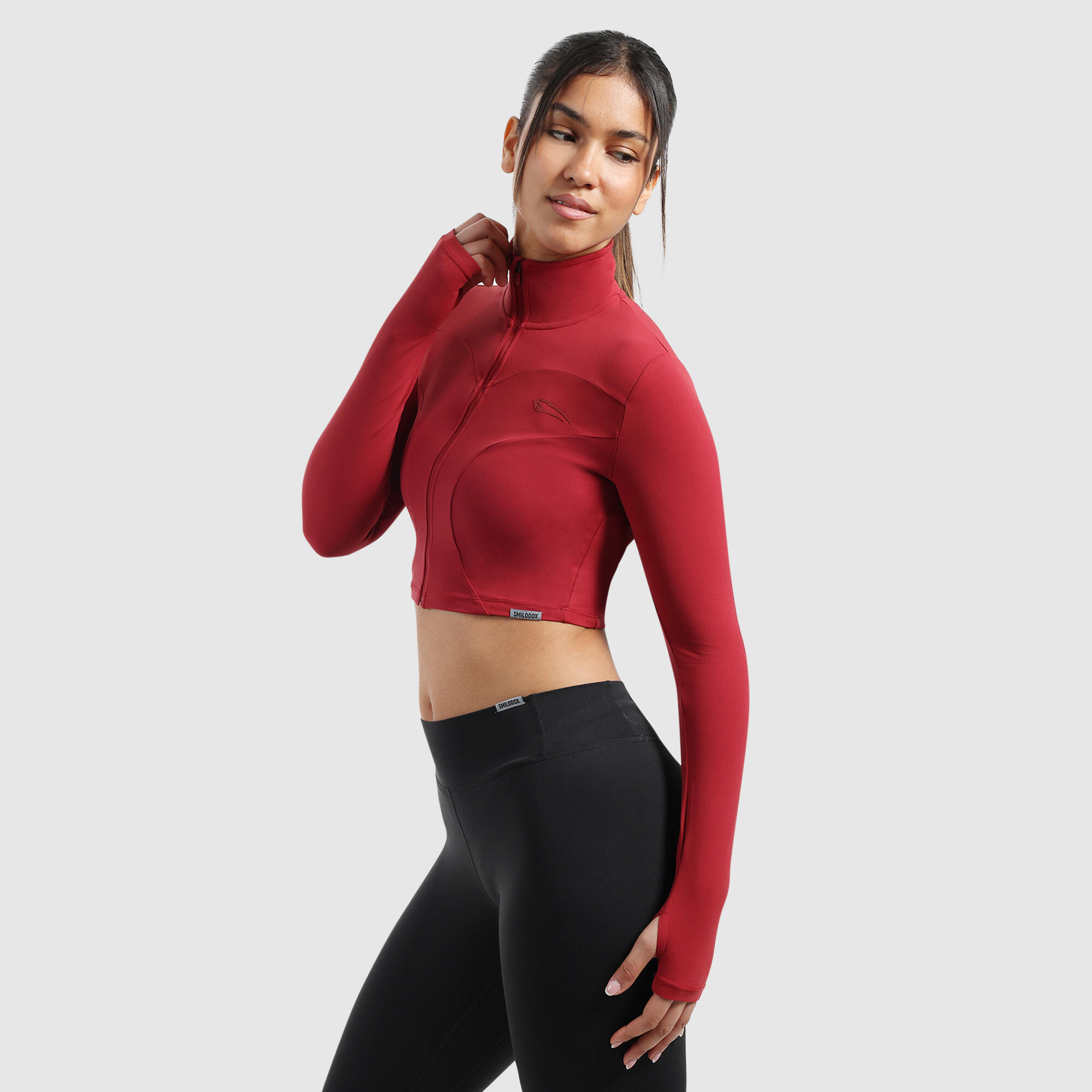 Damen Crop Jacke Brianna Weinrot 2/6