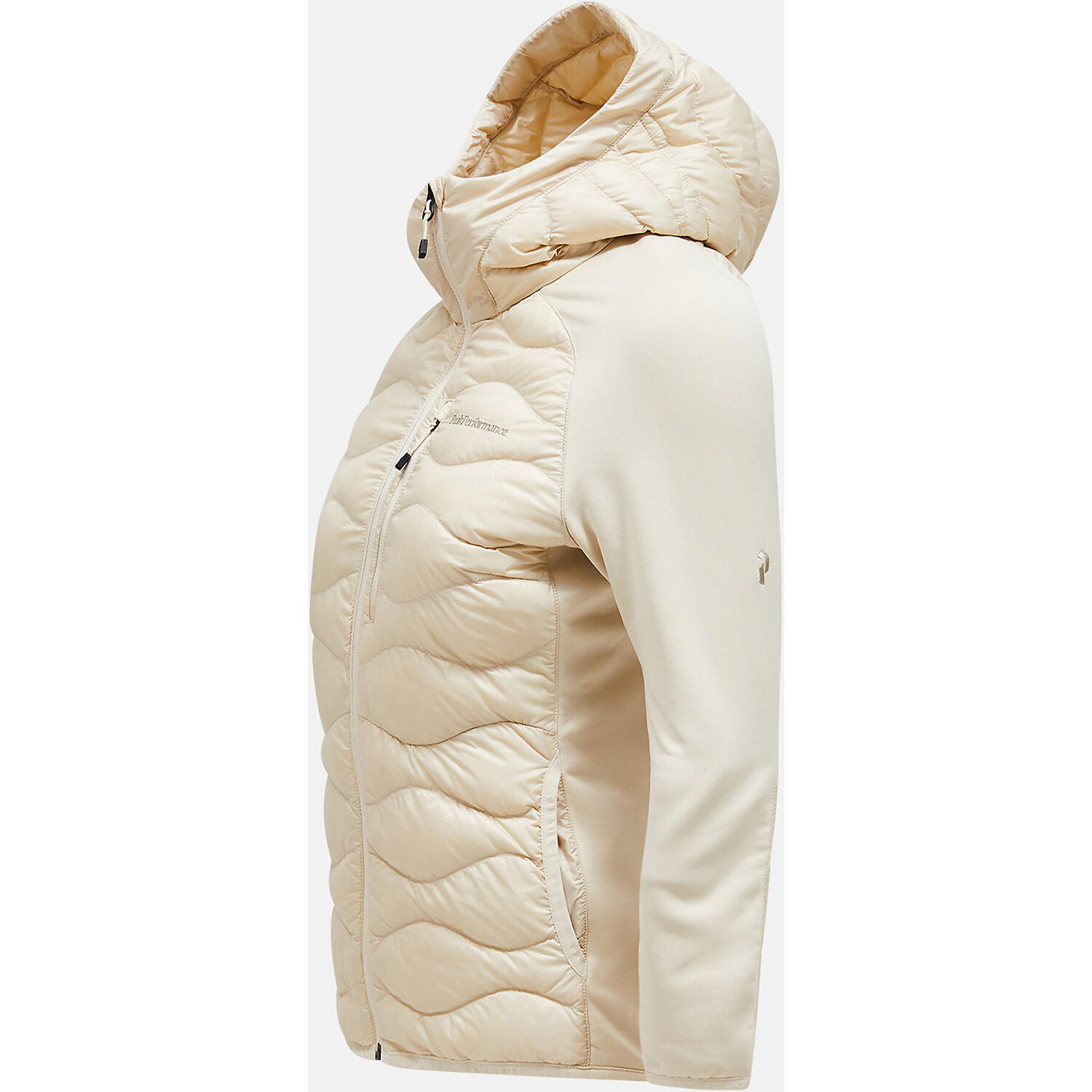Jacke W Helium Down Hybrid Hood-SAND FOG 3/6