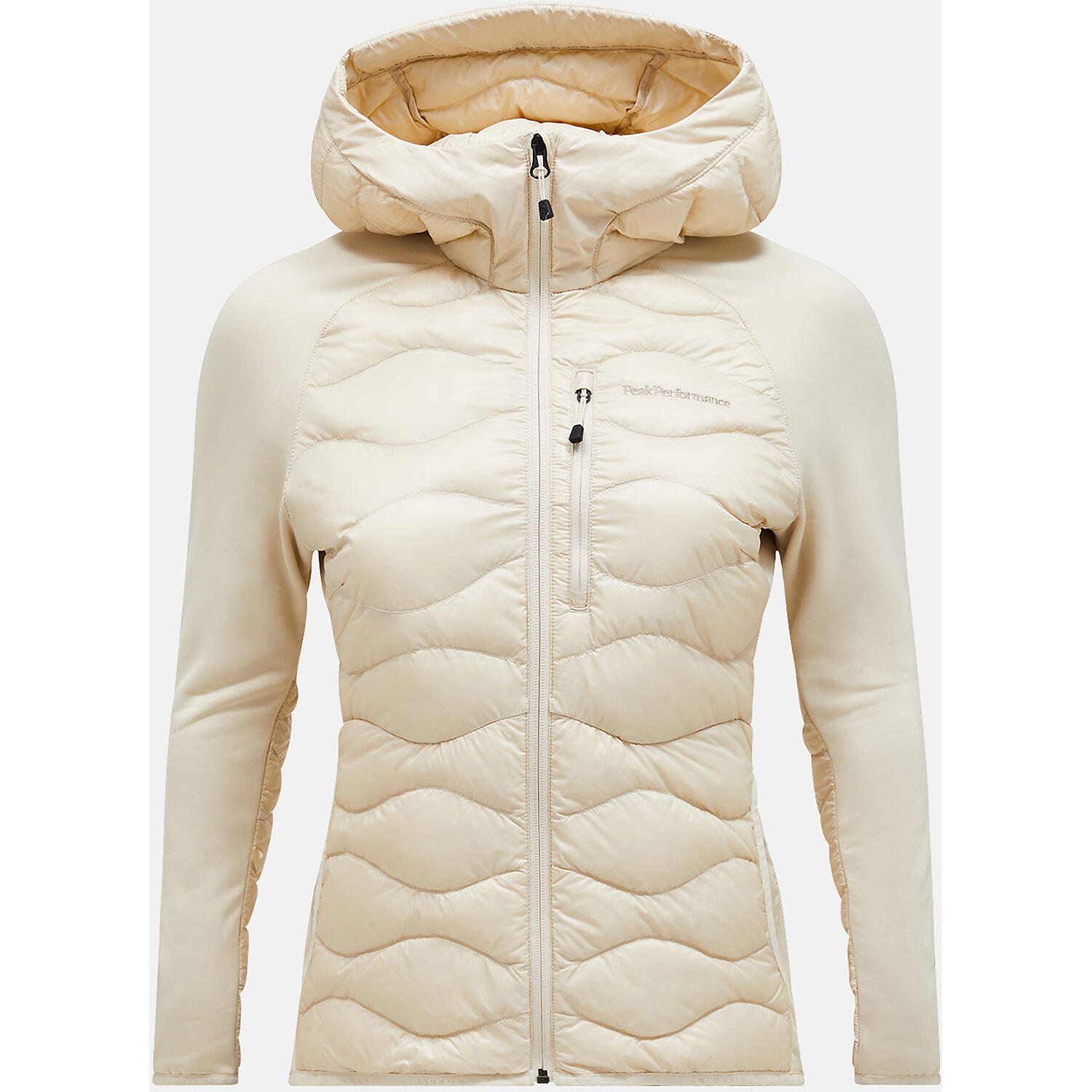 Jacke W Helium Down Hybrid Hood-SAND FOG 1/6