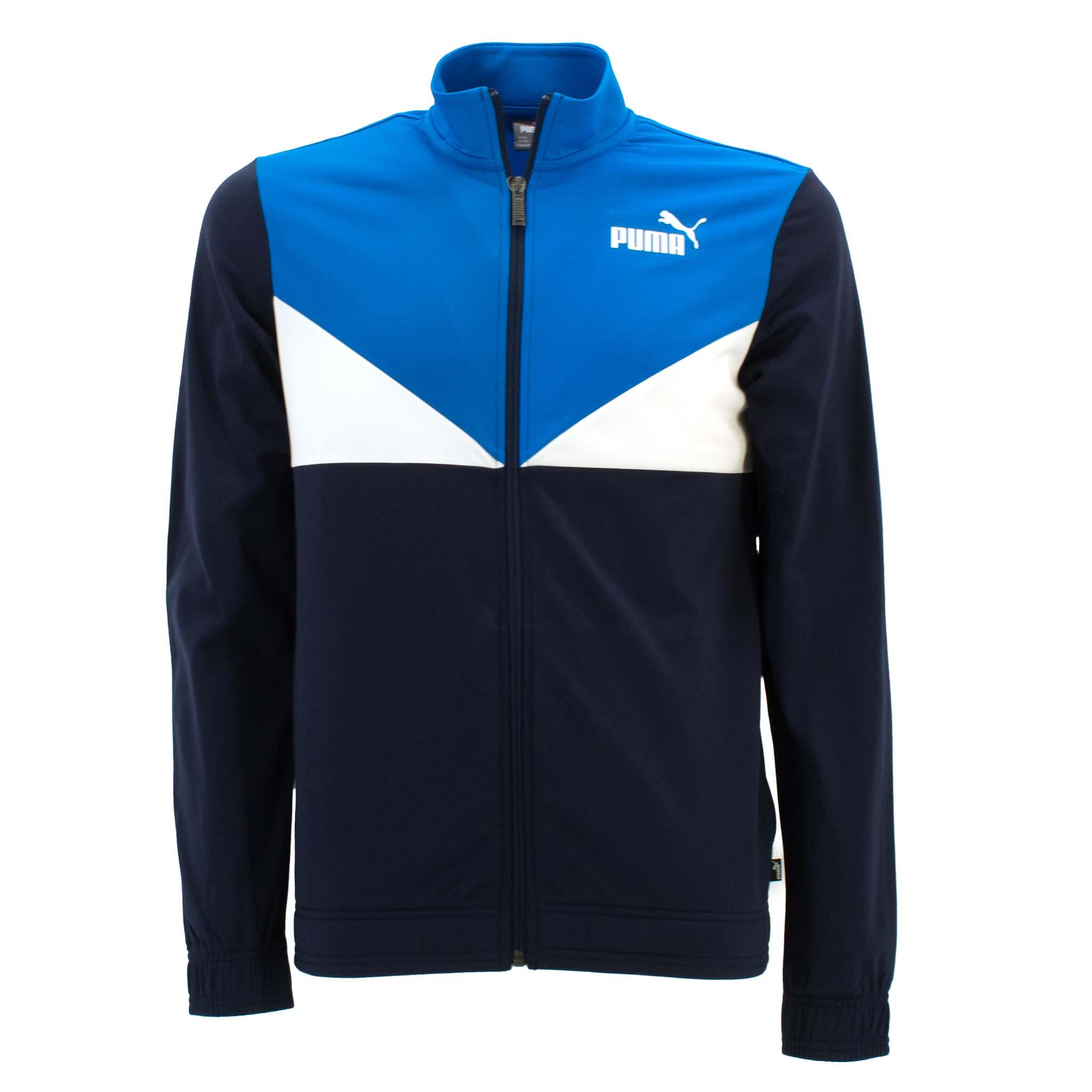 Trainingsanzug Colorblock Poly Suit Kids in Blau 2/7