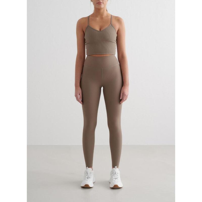 Femme Yoga Soutien-gorge de sport Côtelé Séchage Rapide Bralette Marron