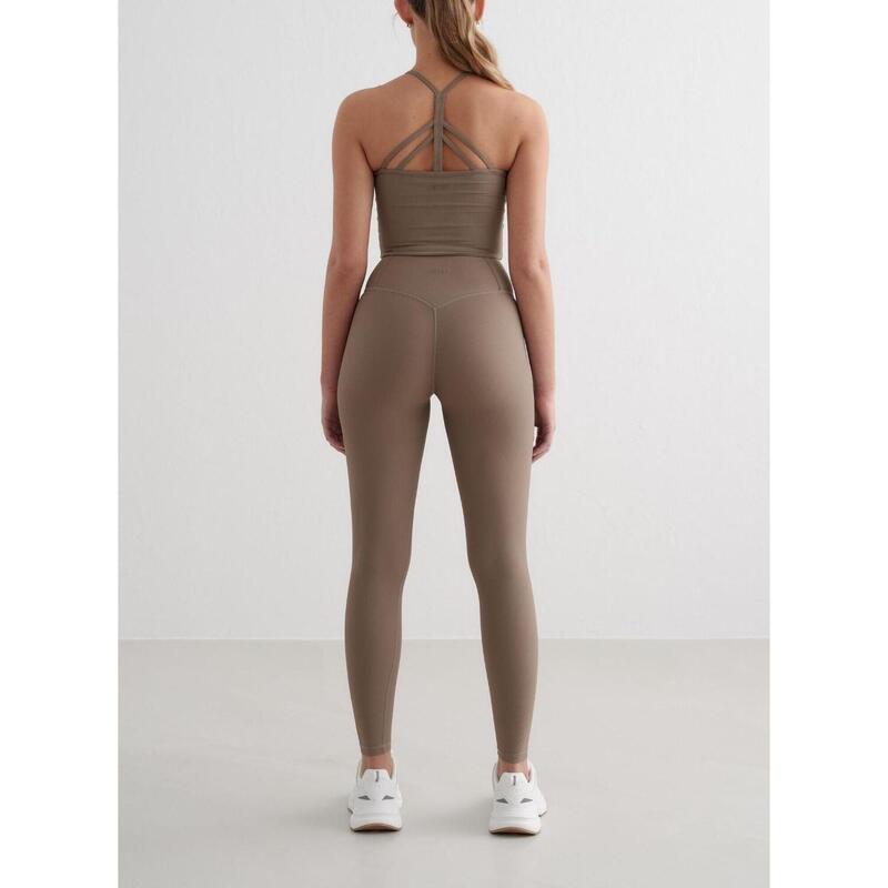 Femme Yoga Soutien-gorge de sport Côtelé Séchage Rapide Bralette Marron