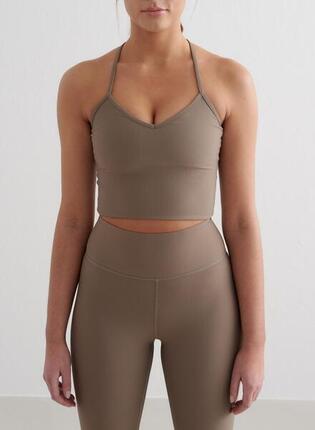 Damen Sport-BH Gerippt Schnelltrocknend Bralette Dunkelgrün