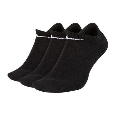 Uniseks adult everyday no show sokken (set van 3) (zwart)