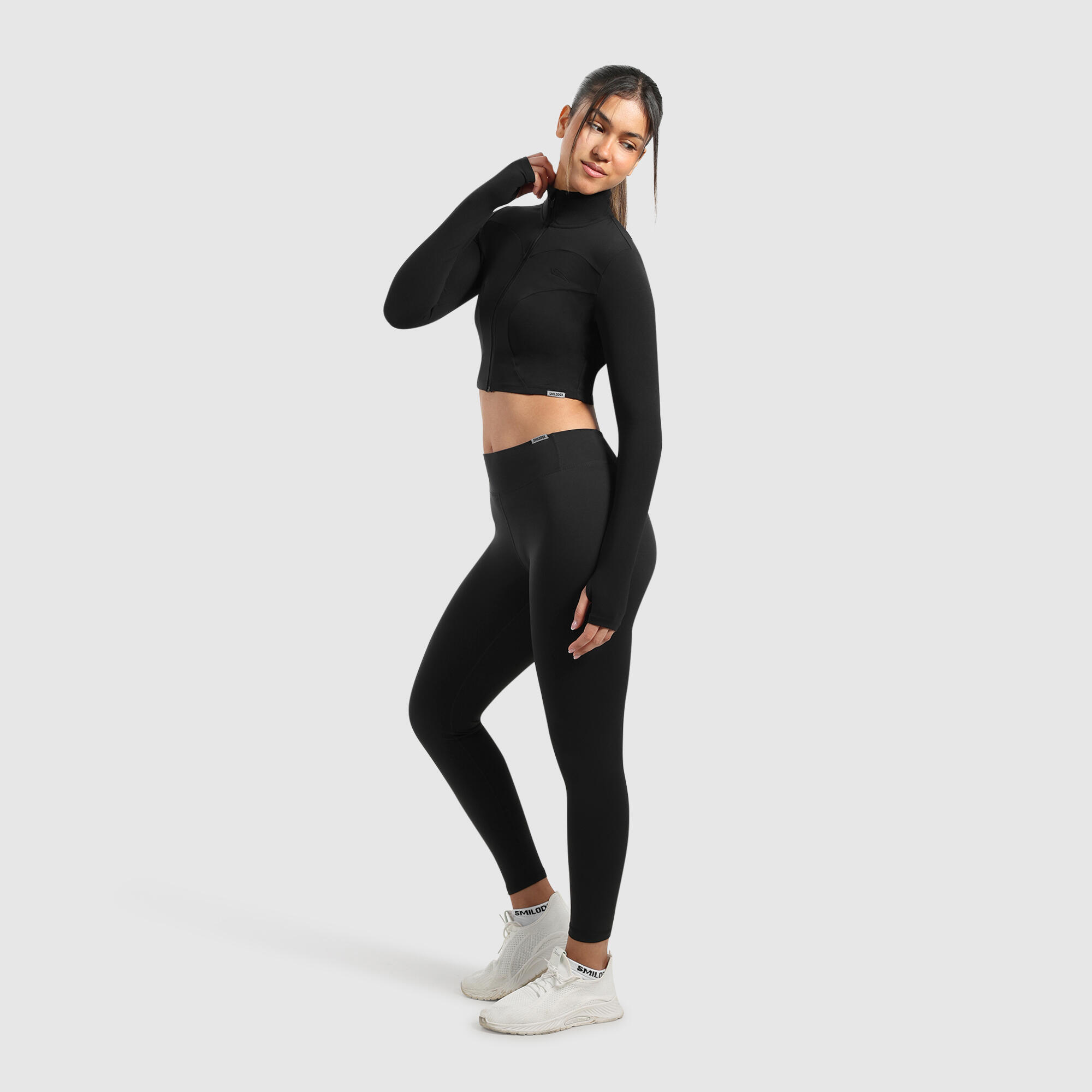 Damen Crop Jacke Brianna Schwarz 3/6