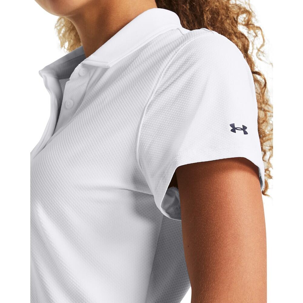 Polo de golf pour femme Under Armour Iso-Chill SS Blanc 3/5